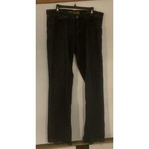 Fox Denim Jeans Mens 34 X 32 Black Revolver Button Fly Straight Leg Casual